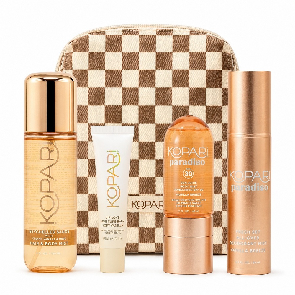 Kopari Paradise Found Travel Set Seychelles Sands Vanilla Breeze 5 Piece Set